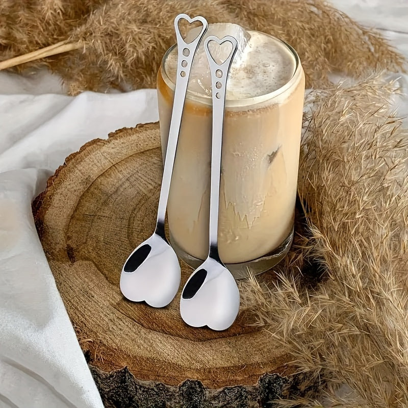Stainless Steel Heart-Shaped Spoon for Coffee Tea Desserts Gift