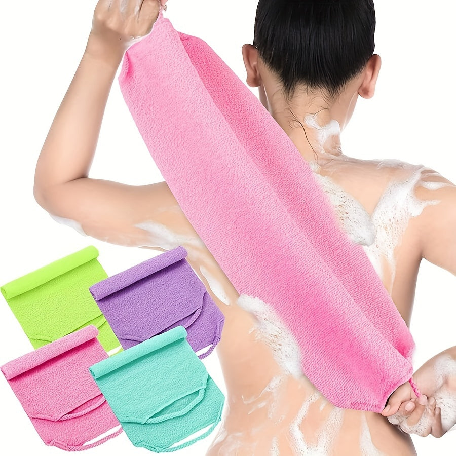 Nylon Back Scrubber Towel with Exfoliating Long Handle Dead Skin Removal Fragrance-Free