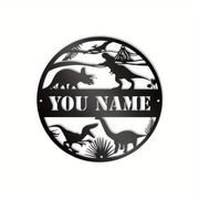 Personalized Dinosaur Metal Wall Art Cast Iron Nursery Decor Gift