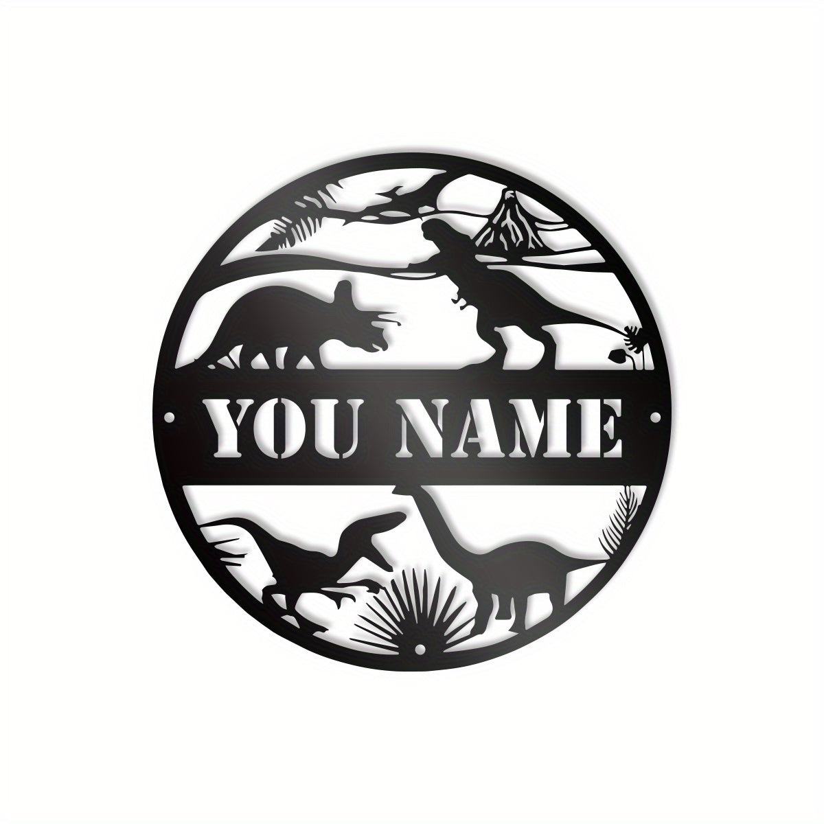 Personalized Dinosaur Metal Wall Art Cast Iron Nursery Decor Gift
