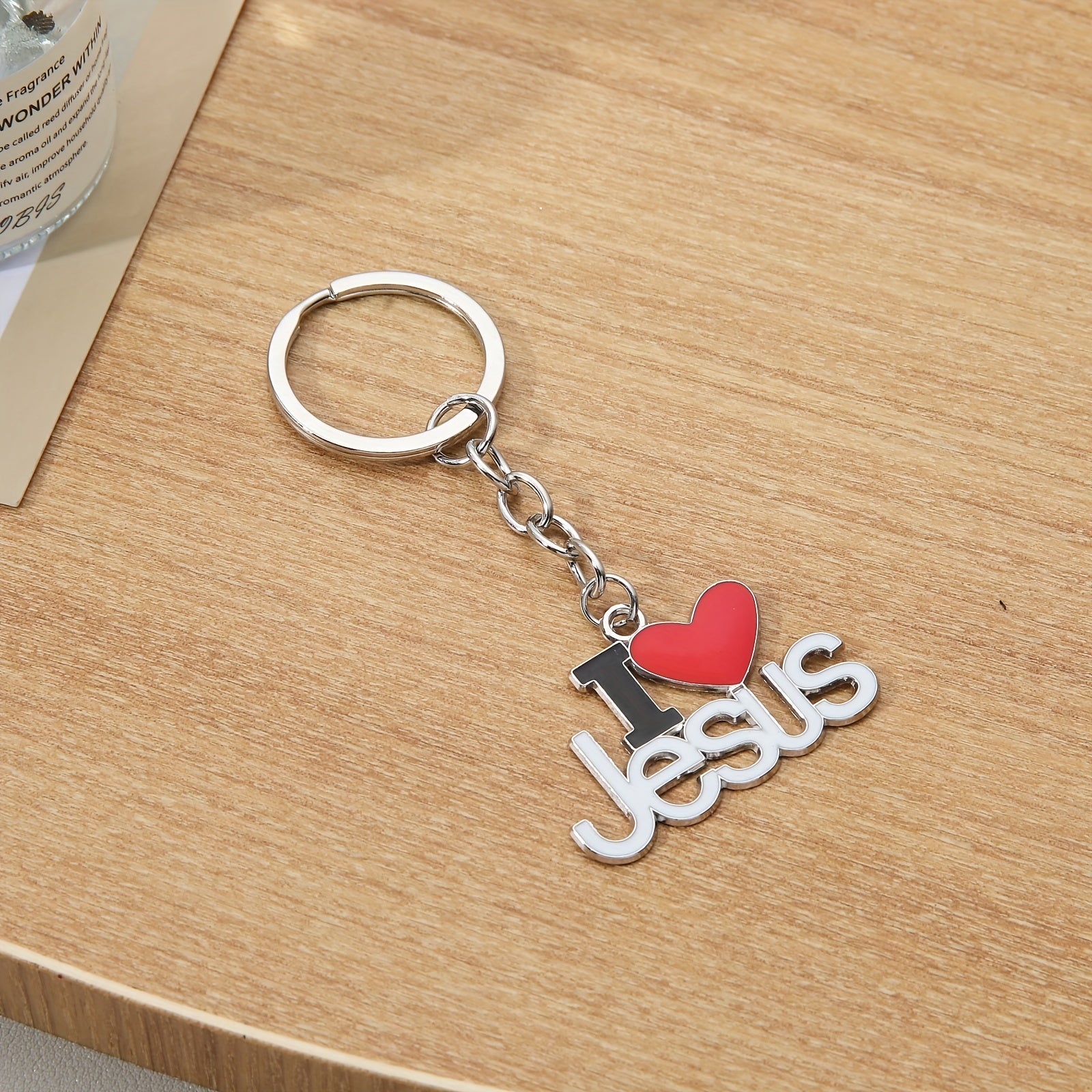 Llavero con colgante de Jesús para puertas, coches o oraciones. Regalo cristiano de Pascua