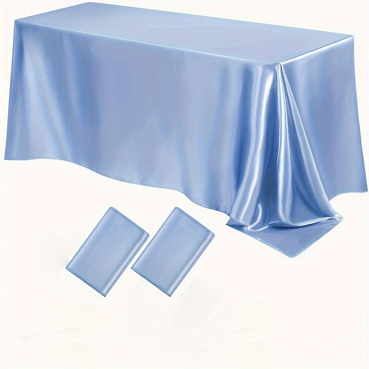 Satin Tablecloths 2-Pack Rectangular Polyester 259x147 cm for Weddings Parties