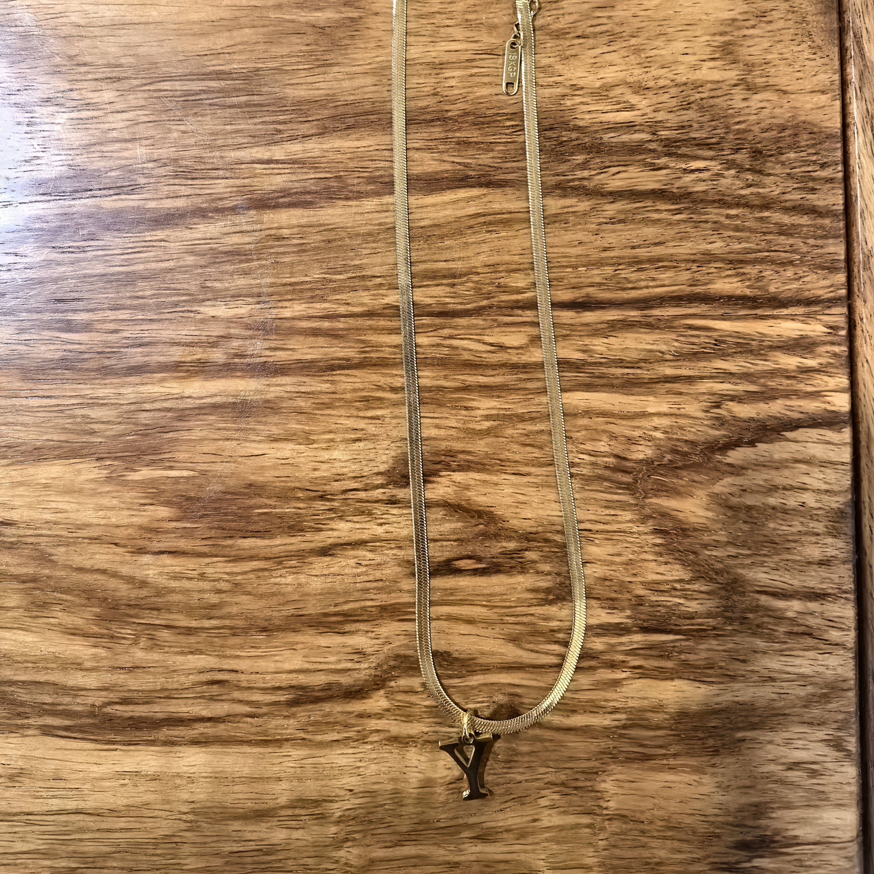 Women’s 18K Gold Plated Stainless Steel Alphabet Letter Pendant Necklace for Daily Wear