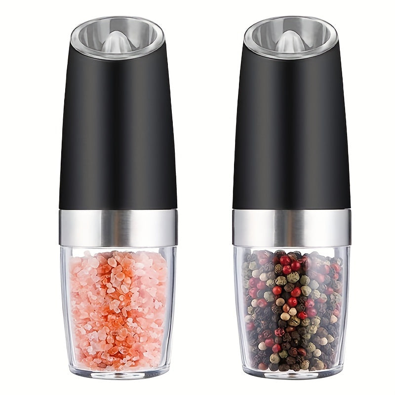 Electric Salt and Pepper Grinder Set with Adjustable Coarseness and LED Light