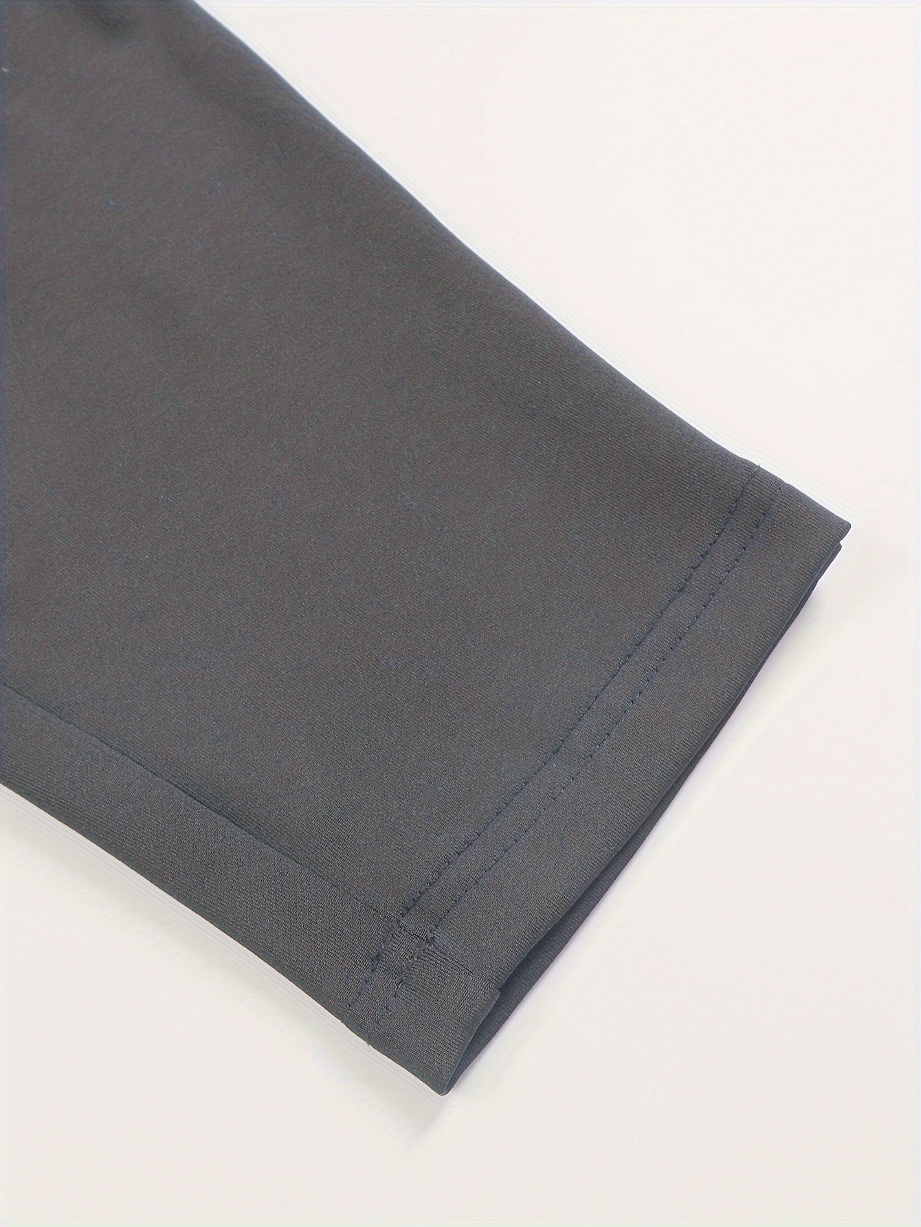 Leggings casual de talla grande para mujer, de color sólido, de poliéster elástico con elastano