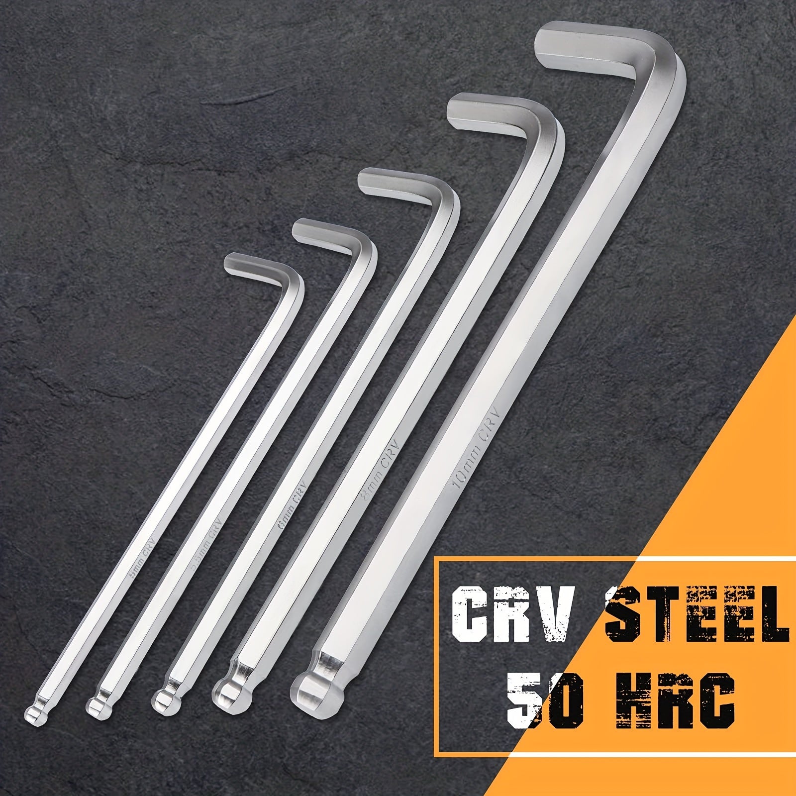 13pcs Long Arm Hex Key Set Chrome Vanadium Steel Ball Head for Auto Bike Repair