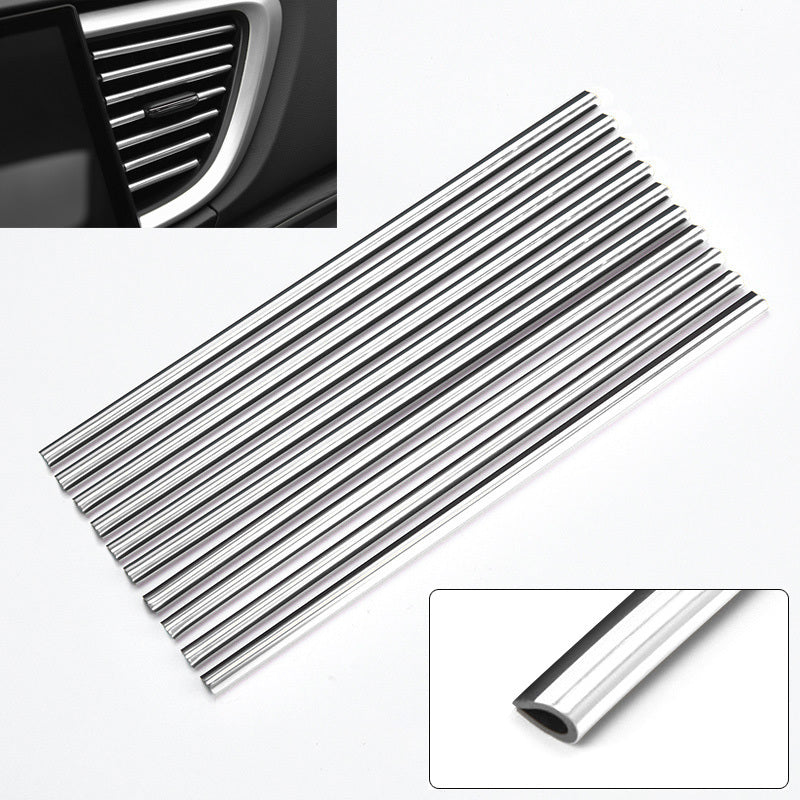 10pcs Car Vent Outlet Decor Strips U Shape Moulding Trim Door Edge Protector