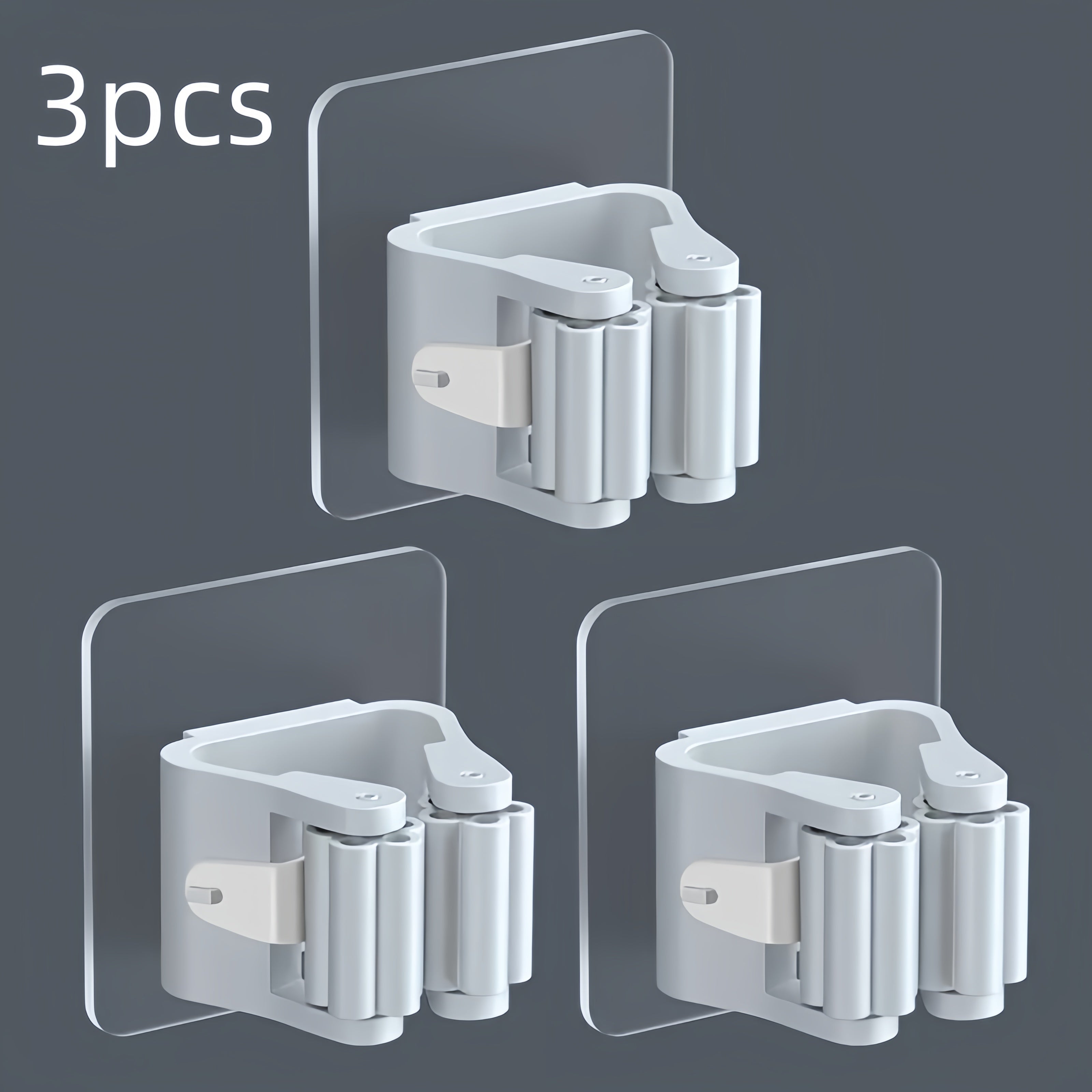 Organizador de mopa de pared con 3 o 4 ganchos antideslizantes impermeables para baño, cocina y jardín