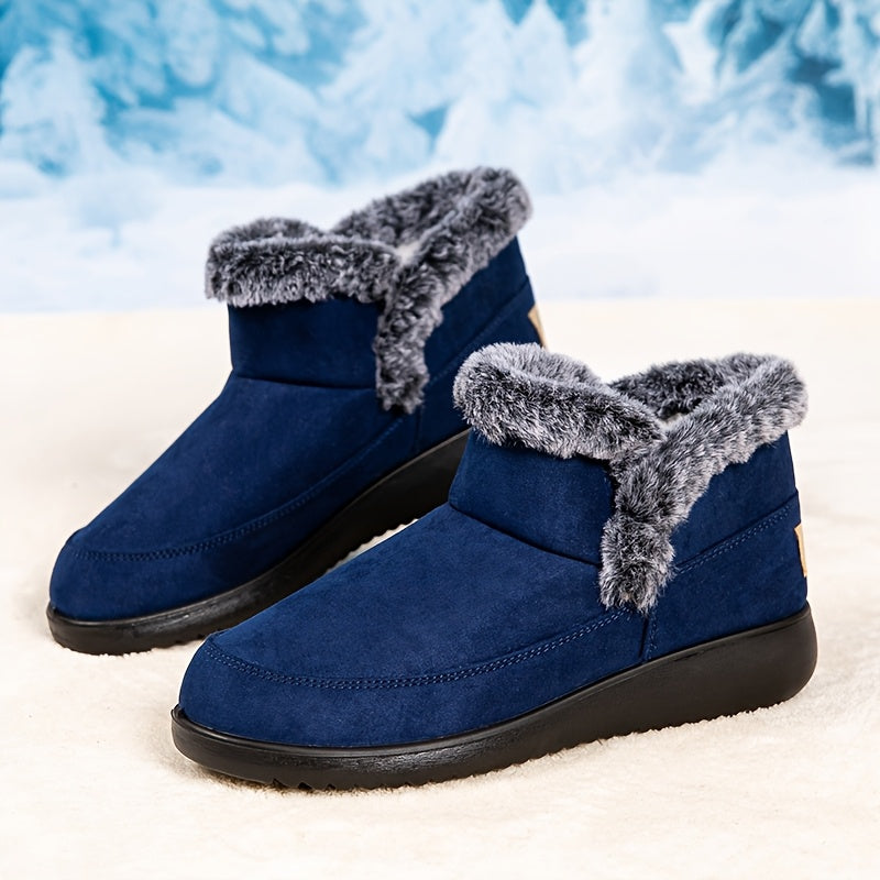 Women's Winter Snow Boots Fleece-Lined Low-Top Waterproof Warm