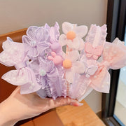 Set of 3 Lace Floral Mesh Headbands with Non-Slip Grip and Bow Accents