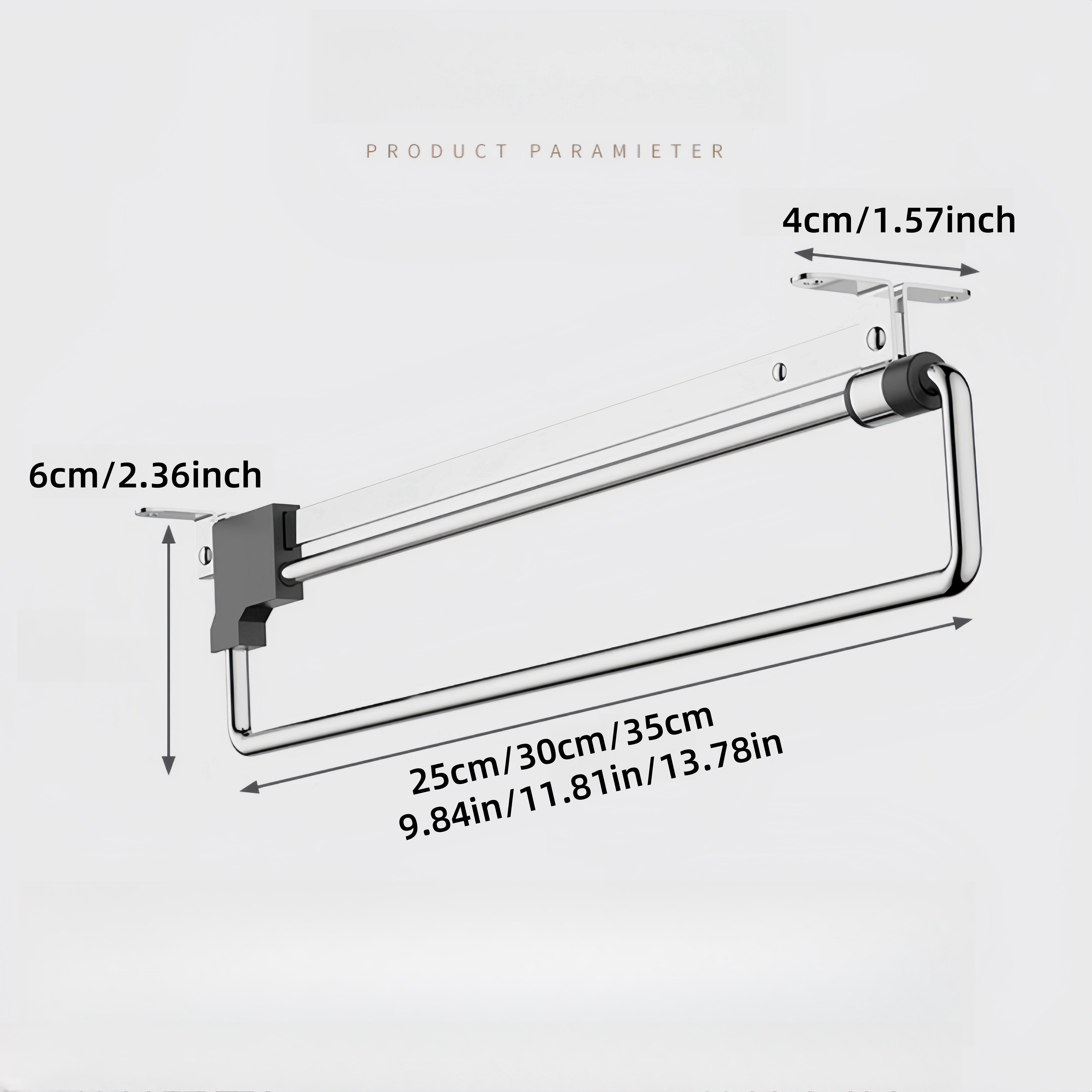 Sozlanadigan zanglamaydigan po'latdan yasalgan shkaf tayoqasi va kiyimlar va poyabzal uchun tortib olinadigan osma qismi
