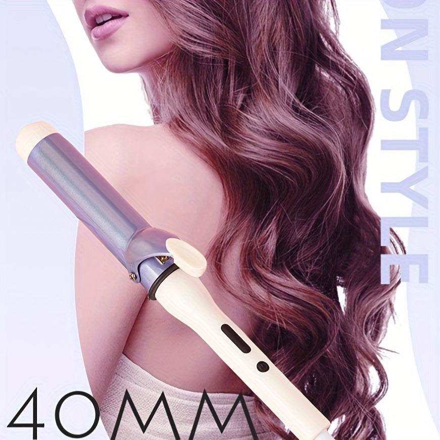 Large Wave Curling Iron 40mm with Dual Voltage Heat Control Auto Shut-Off