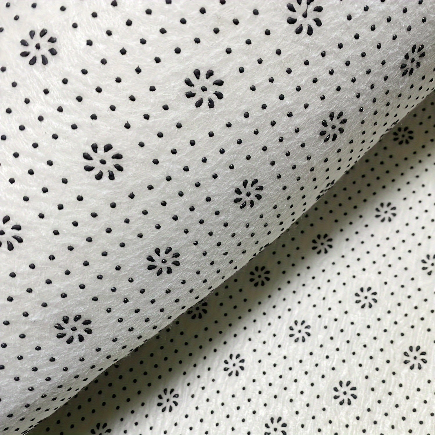 Yumshoq junli vanna matosi, sirgʻalmas, so‘riladigan, to‘rtburchak, polyester, past to‘pli