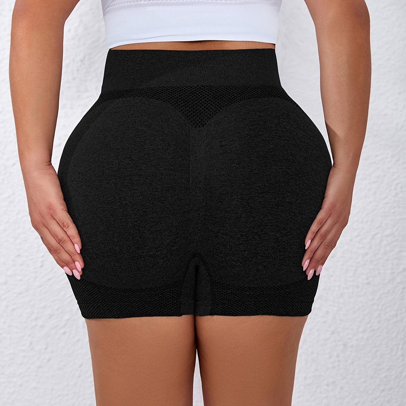 Plus Size High-Waisted Yoga Shorts Women Moisture-Wicking Breathable