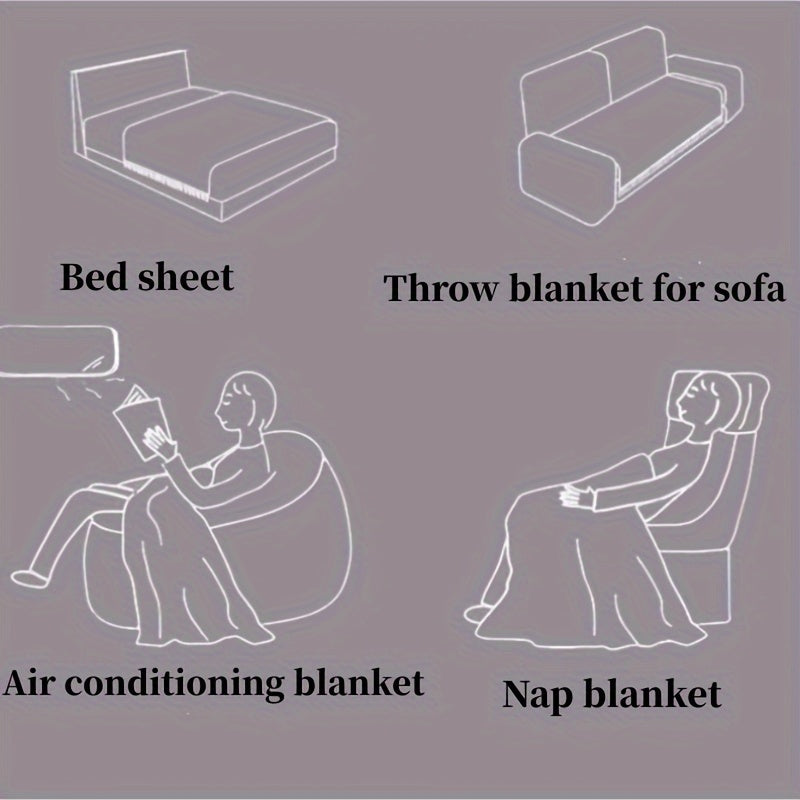 Cotton Blanket Soft Warm All-Season for Sofa, Office, Camping