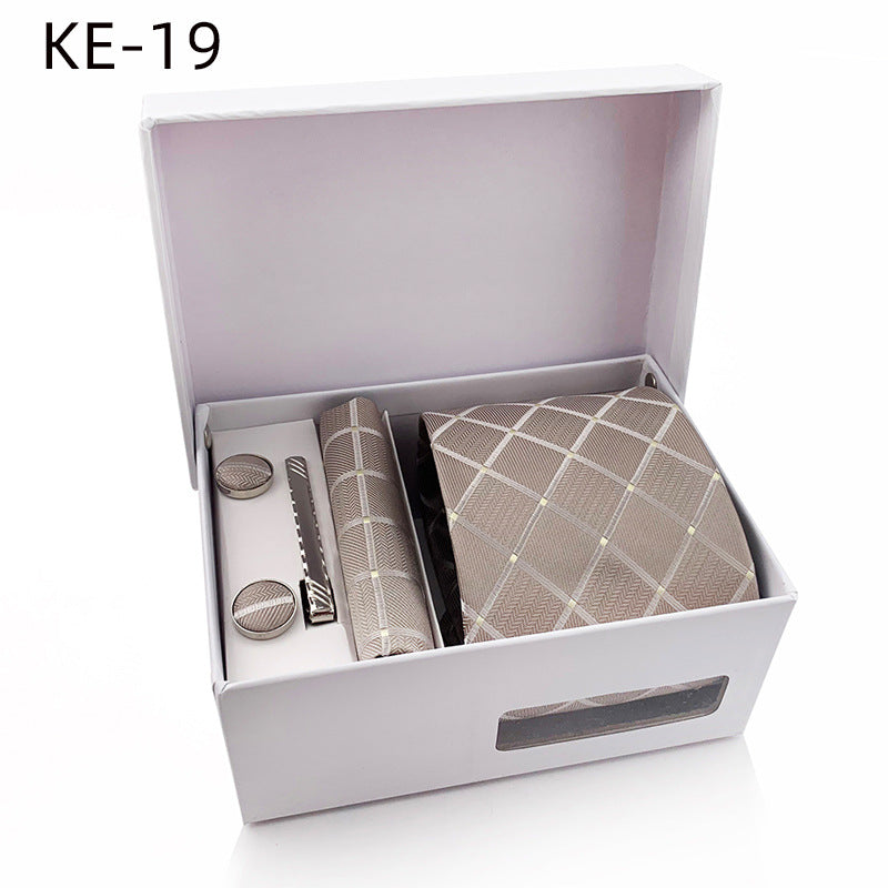 Men's Formal Plaid Tie Set with Gift Box