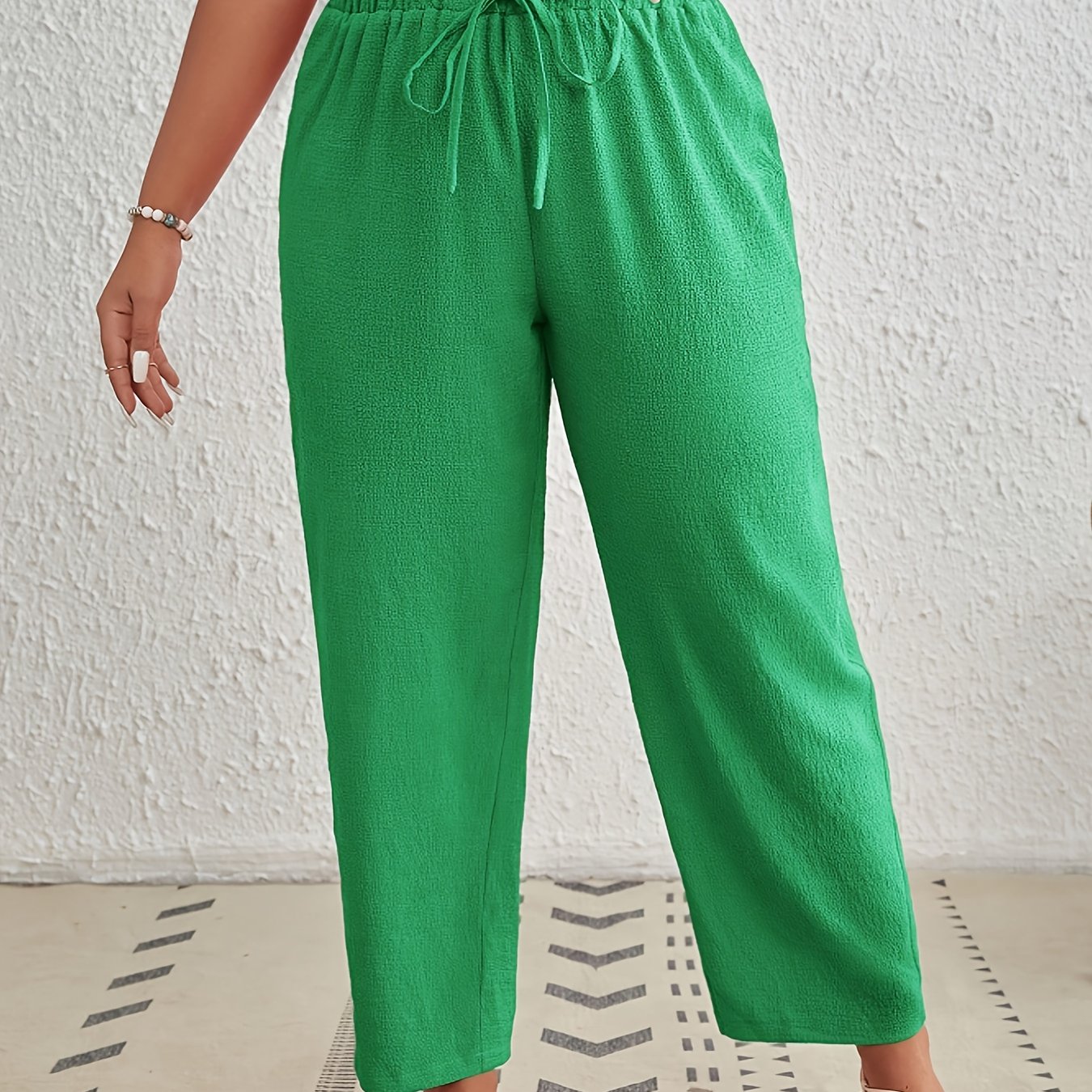 Women's Asymmetrical Hem Harem Pants Solid Color Nine-Tenths Length Casual Trousers
