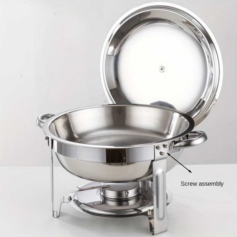 Set de buffet de bandeja de acero inoxidable de 4.5L con tapa, soporte y bandeja