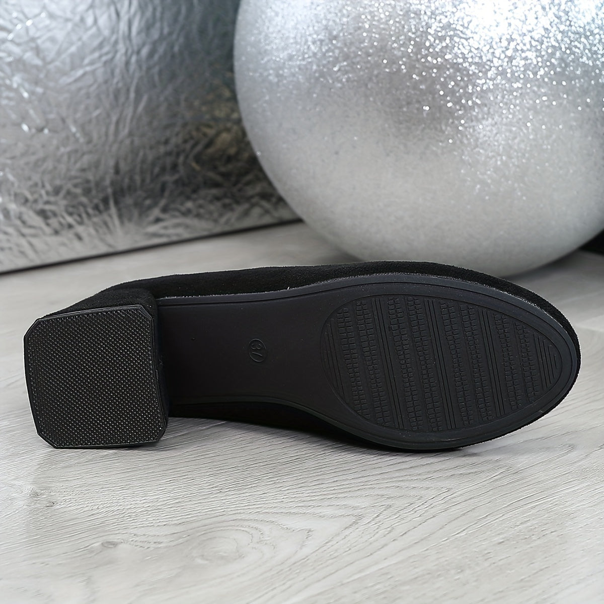 Women's Round Toe Pumps Mid Heel Dress Shoes All-Season Comfortable