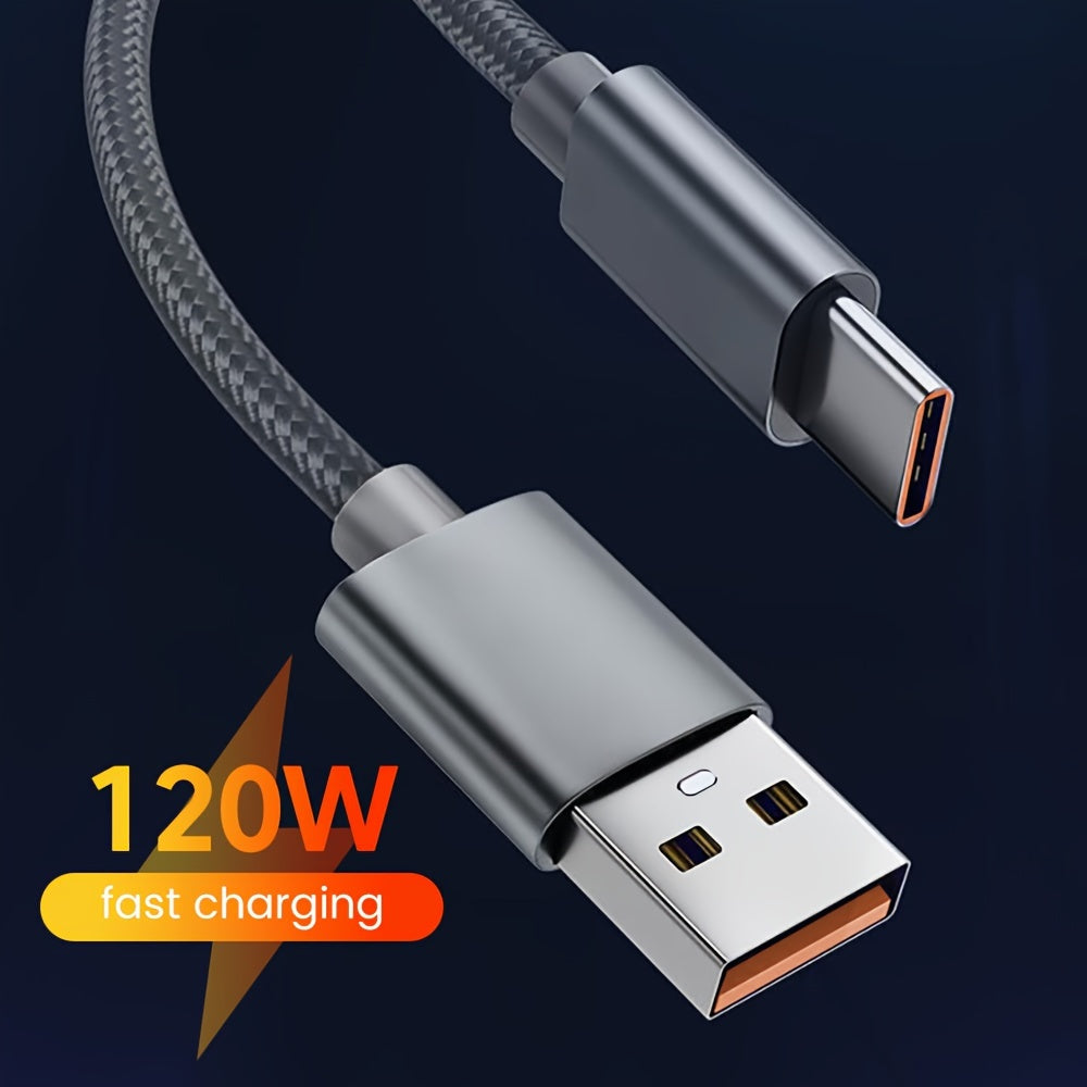 120W 6A USB Type C Charging Cable for Data Transfer and Fast Charging