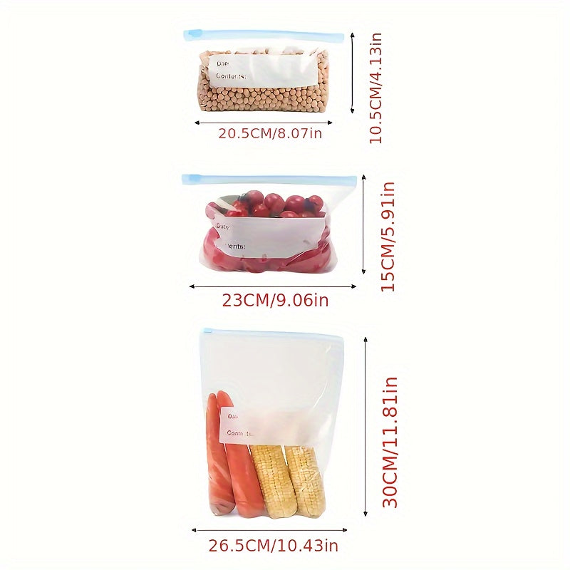 10/15/20pcs Reusable Vacuum Sealer Bags Ziplock Food Storage BPA-Free