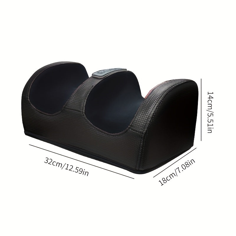 Qora tuzilishga ega va qizil yurak shaklidagi sharlari bilan jihozlangan Plugpowered isitiladigan oyoq massajchisi, qon aylanishini yaxshilash va dam olish uchun Ota kuni yoki Ona kuni uchun ideal sovg'a.