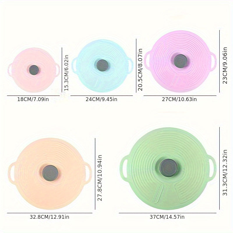 Oshxona aksessuari: Qaynatishdan himoya qiluvchi silikon qozon qopqog'i va ko'p maqsadli pishirish qopqog'i, PET materialidan tayyorlangan, turli xil pishirish idishlari uchun changdan himoyalovchi asbob.