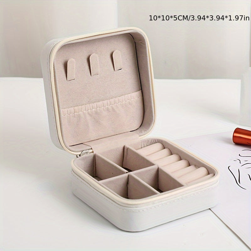 Empty Flip-Top Jewelry Box for Necklaces Rings Bracelets Earrings Storage Organizer