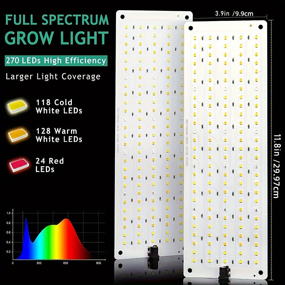 Indoor Plant Grow Light with Full Spectrum 270 LED Lights Automatic Timer 3/9/12 Hours 3 Lighting Modes 10 Brightness Levels Pack of 1 or 2