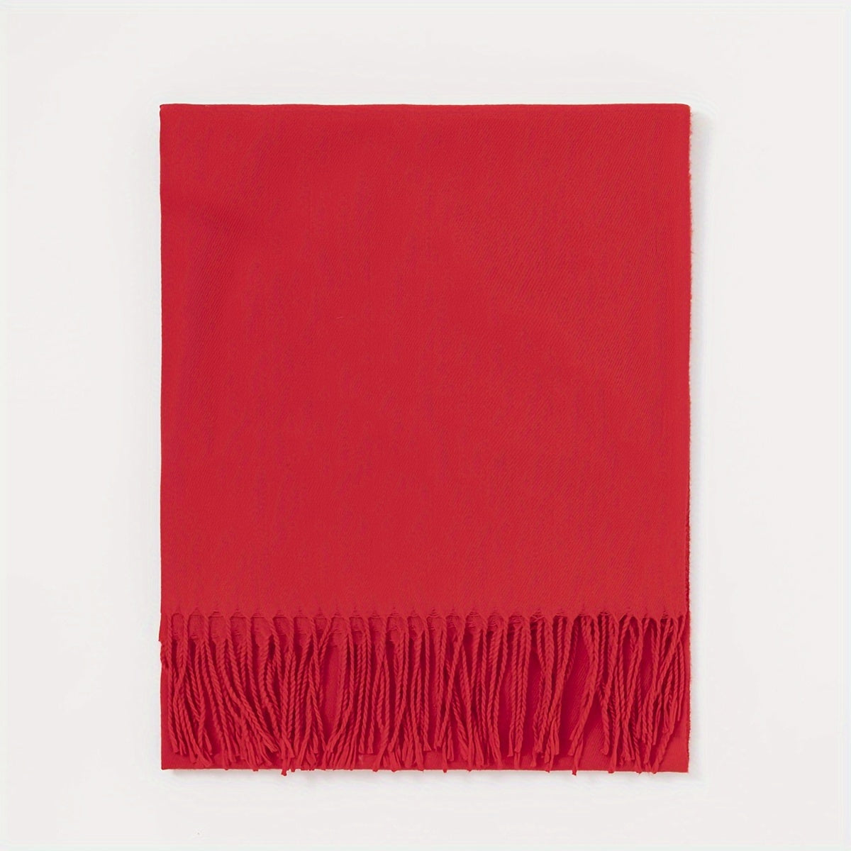 Women's Solid Color Scarf with Tassels Polyester Shawl for Casual Wear in Maroon Blue