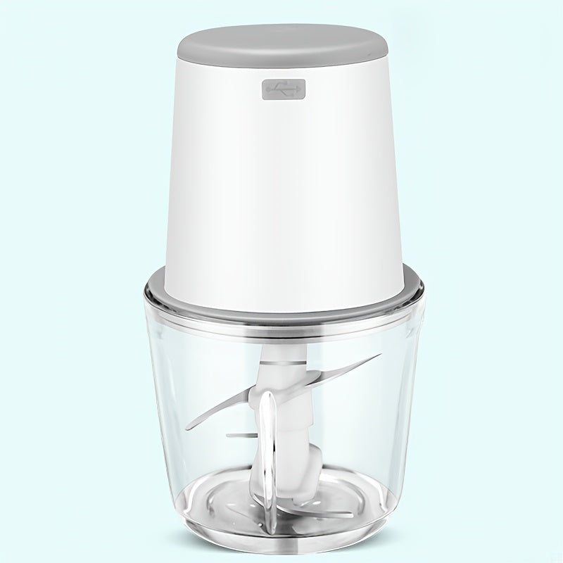 Molino de carne eléctrico con cuchillas de acero inoxidable, capacidad de 2L para carne, verduras, frutas, nueces, carga USB, 148W, 8 tazas