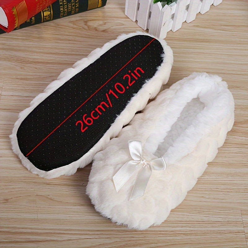 Women's Fleece-Lined Plush Slippers Non-Slip Home Shoes Multiple Colors