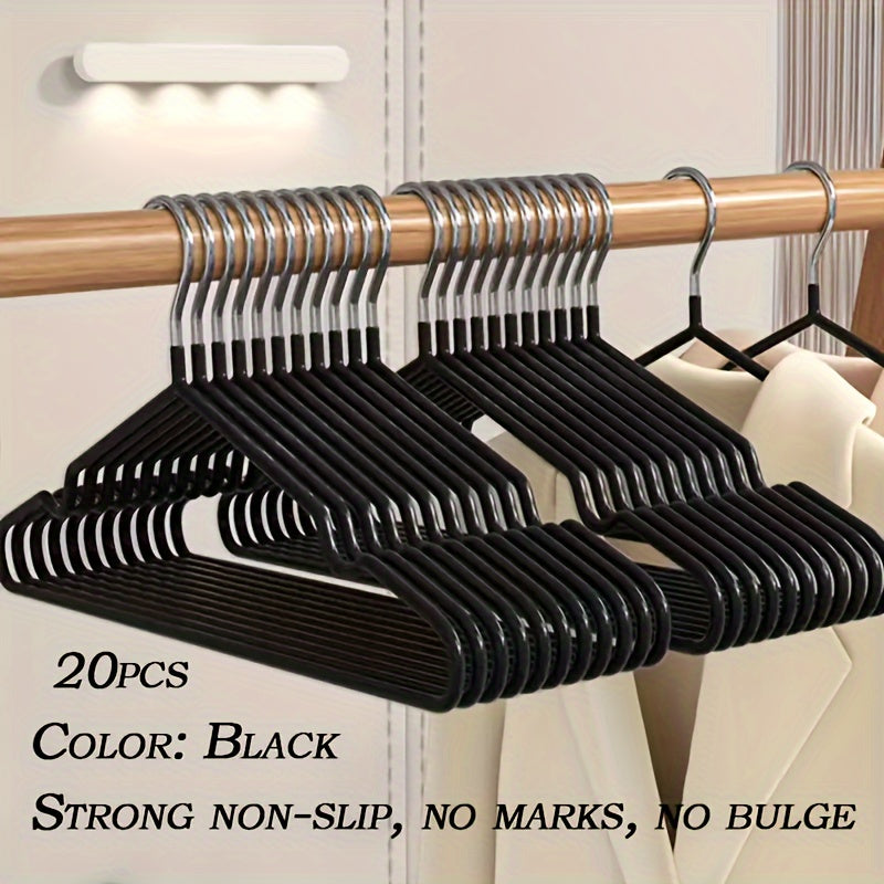 Set of 20 Heavy Duty Metal Hangers Non-Slip for Coats Suits Dresses