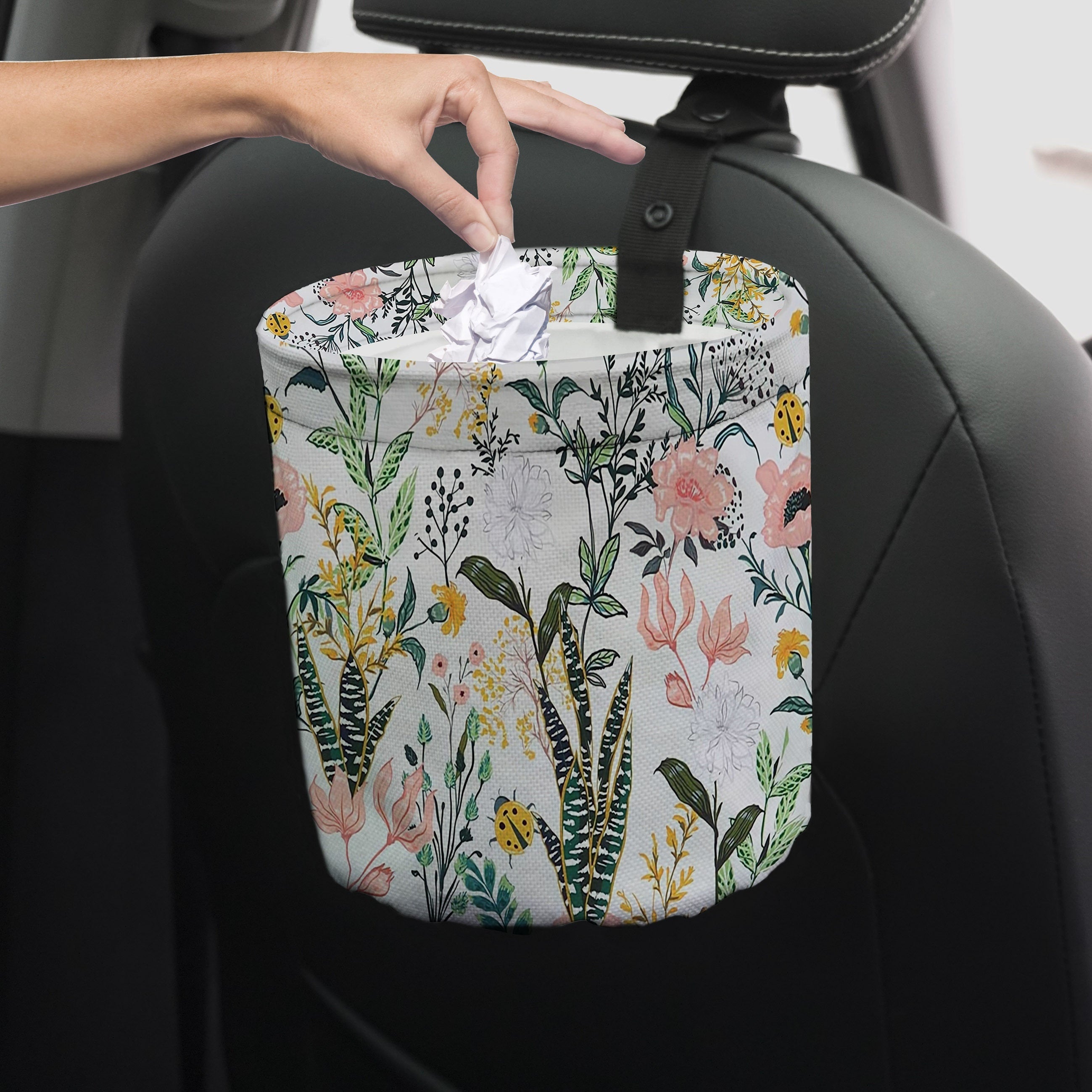 Цветочный складной автомобильный мусорный бак многоразовая сумка для мусора с дизайном весенних цветов