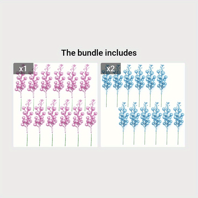 12 Sparkling Christmas Decorations Set with Gold Branches Ornaments Wreaths and Holiday Party Decor