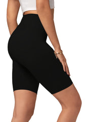 Plus Size High-Waisted Cycling Shorts Butt-Lifting Purple Elastic Fitness