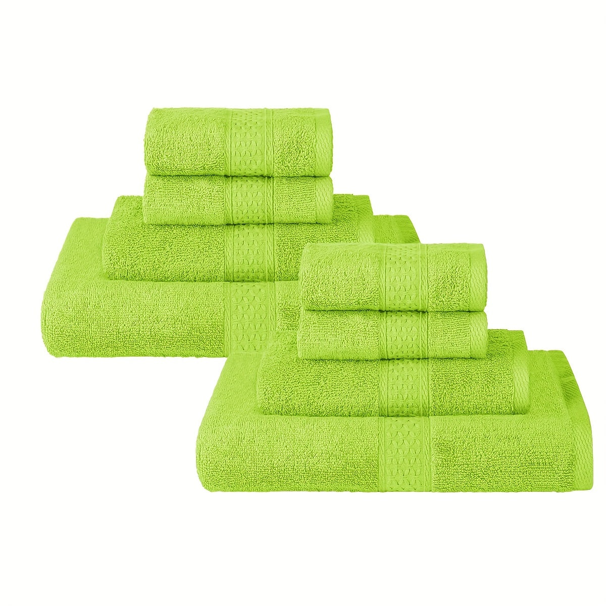 8-Piece Solid Color Towel Set Bath Hand Washcloths Absorbent Soft
