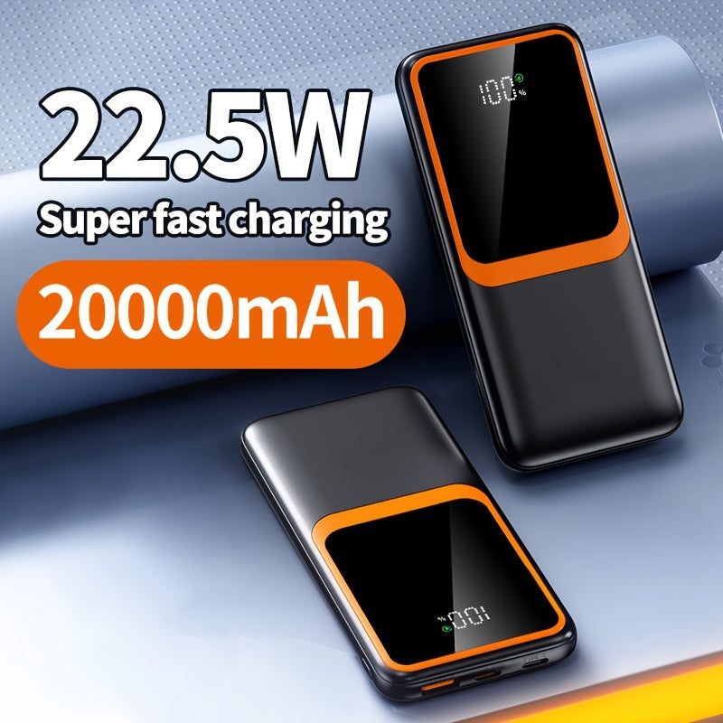 20000mAh Portable Power Bank Fast Charging Dual USB Type-C LED Display Compact Universal Compatibility