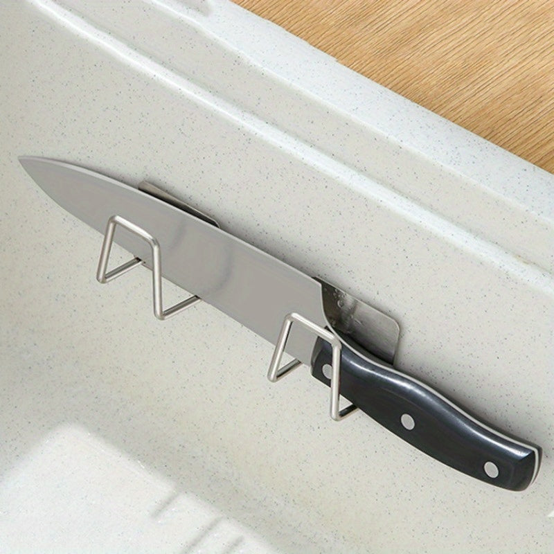 Stainless Steel Kitchen Sponge Holder with Perforation-Free Design and Space Saving Organizer