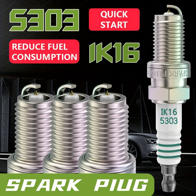 4 IK16 5303 Premium U Shaped Ceramic Spark Plugs, Enhance Ignition, Performance
