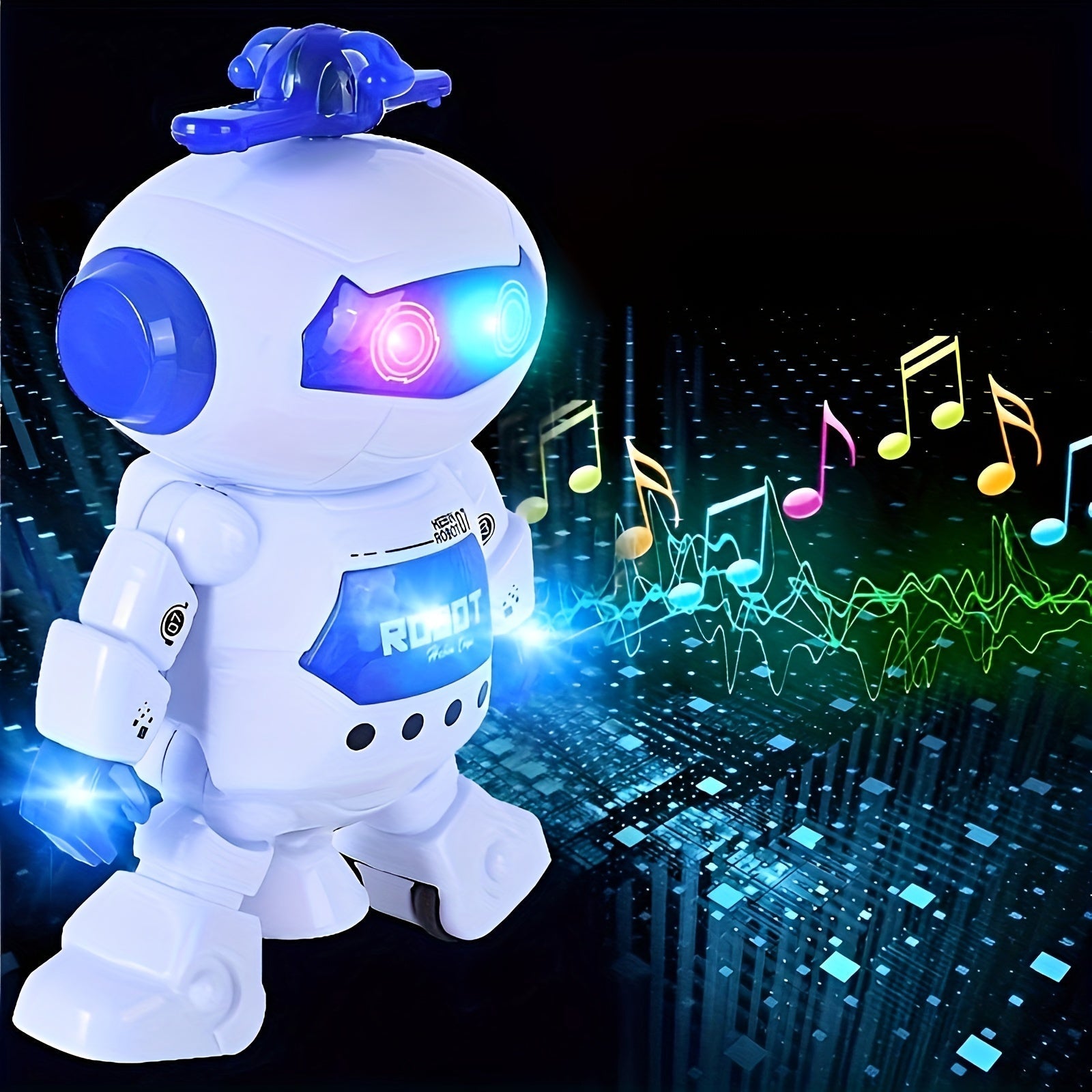 Kids Dancing Robot Toy with LED Lights Music and 360 Degree Rotation