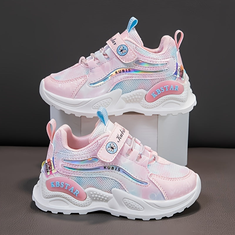 Girls' Casual Chunky Sneakers for Kids Non-Slip Lightweight Breathable Stripes Low Top