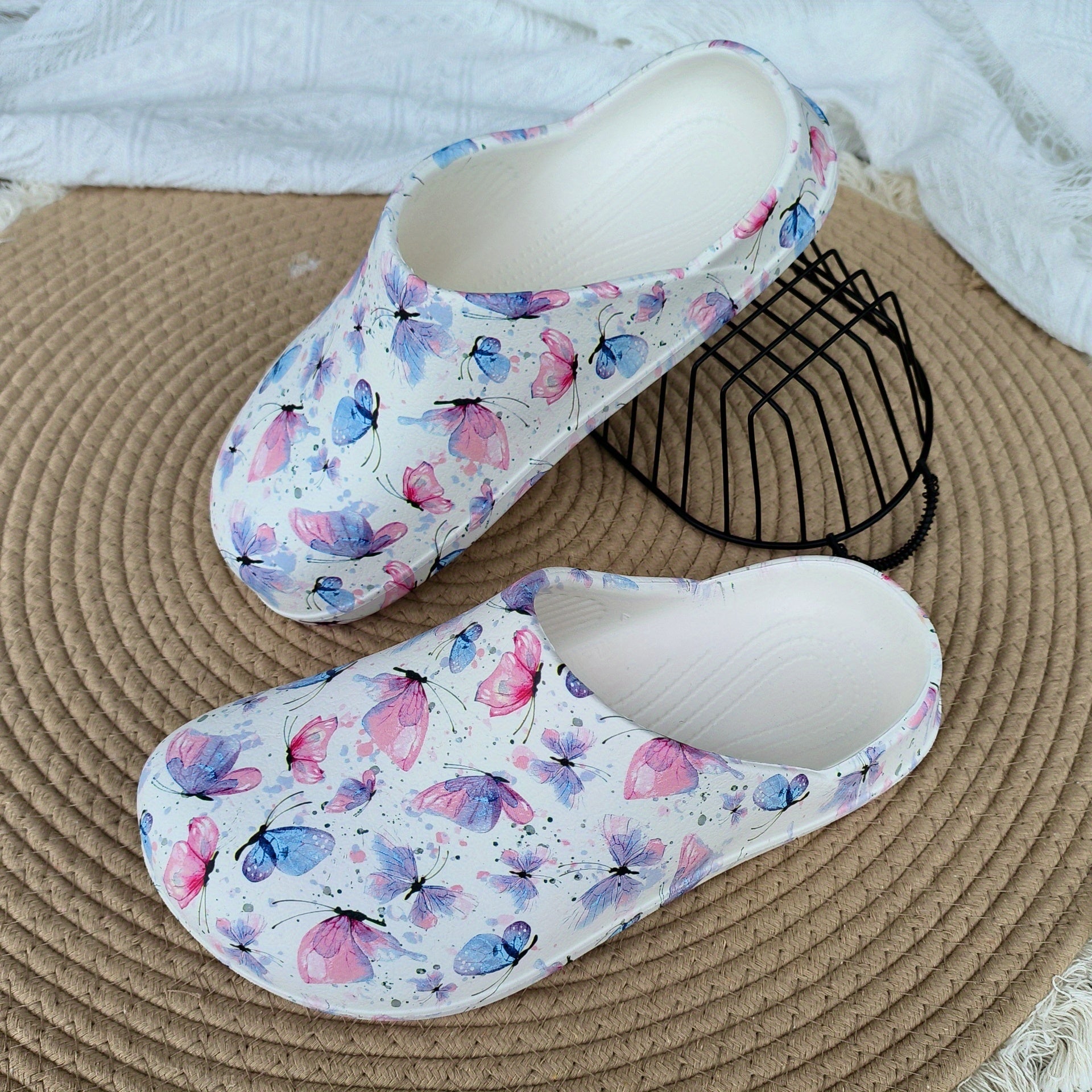 Women’s EVA Slide Sandals with Floral Butterfly Design Non-Slip Breathable Summer