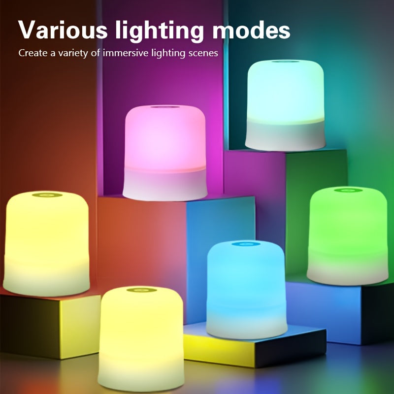 Rechargeable Touch LED Night Light with 16 Dimmable Colors and Adjustable Brightness