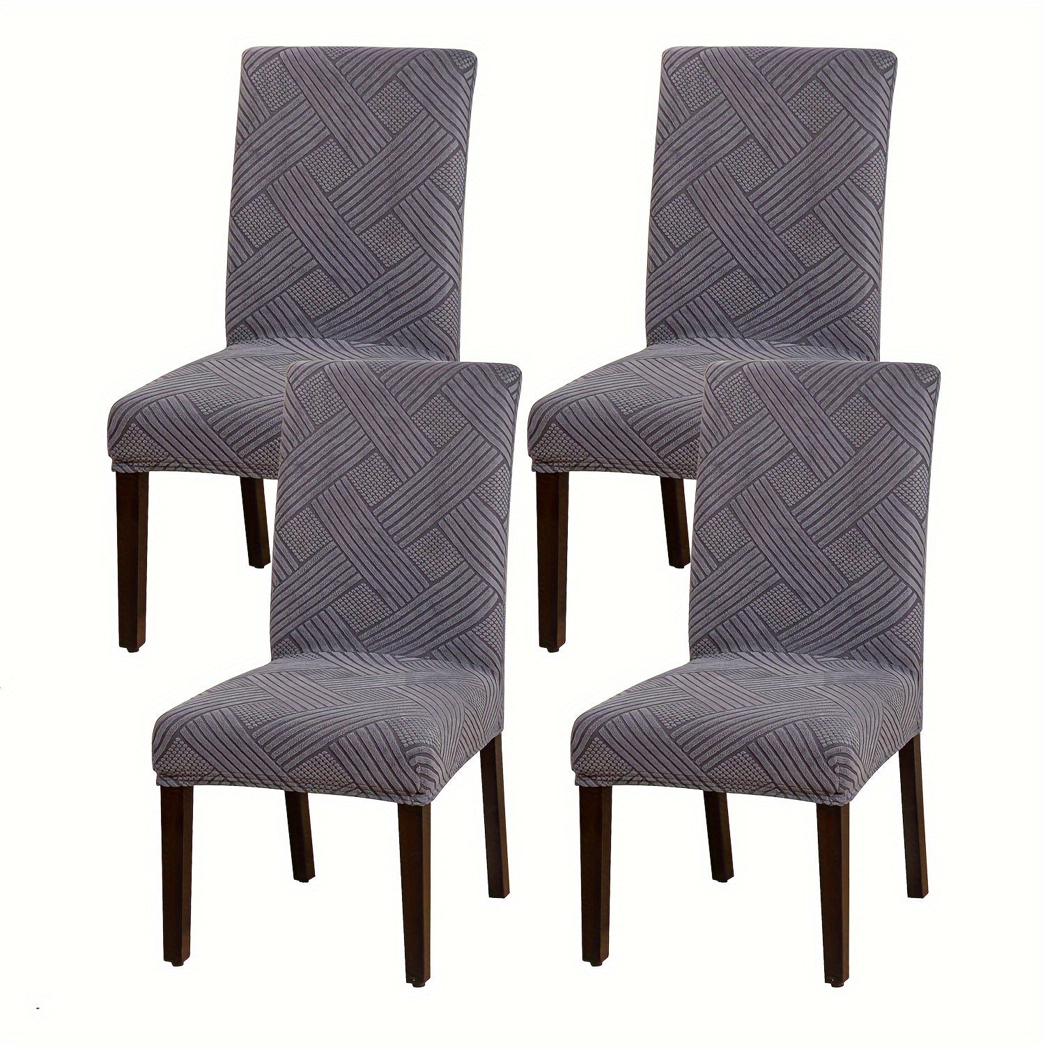 4/6 Piece Stretch Chair Slipcovers for Dining and Living Room Furniture Protection