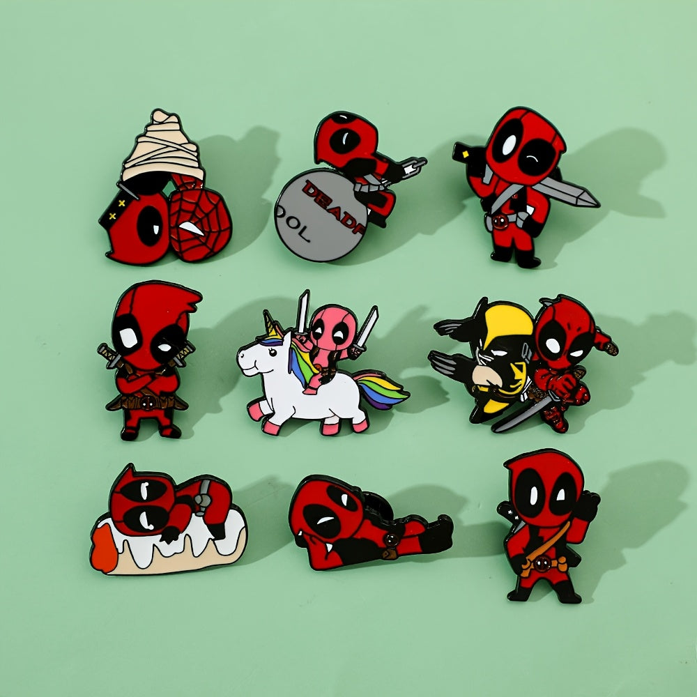 9 Disney Deadpool Emal Pinlar Qotishma Rasmiy Stil Punk Taqiqlari Zargarlik Buyumlari Kiyim-kechak Sumka Aksesuarlar uchun