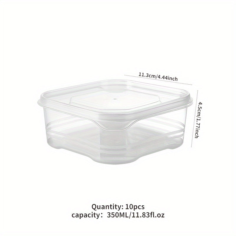 10pcs Refrigerator Frozen Meat Storage Boxes with Separated Compartments and Sealed Preservation