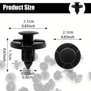 50pcs Black 8mm Car Mud Flap Clips Heavy-Duty Plastic Fasteners