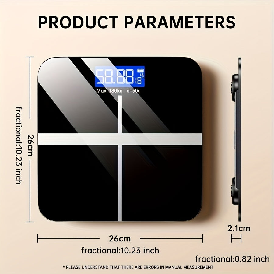 Цифровые напольные весы для ванной комнаты 180 кг с ЖК-дисплеем, работающие на батарейках