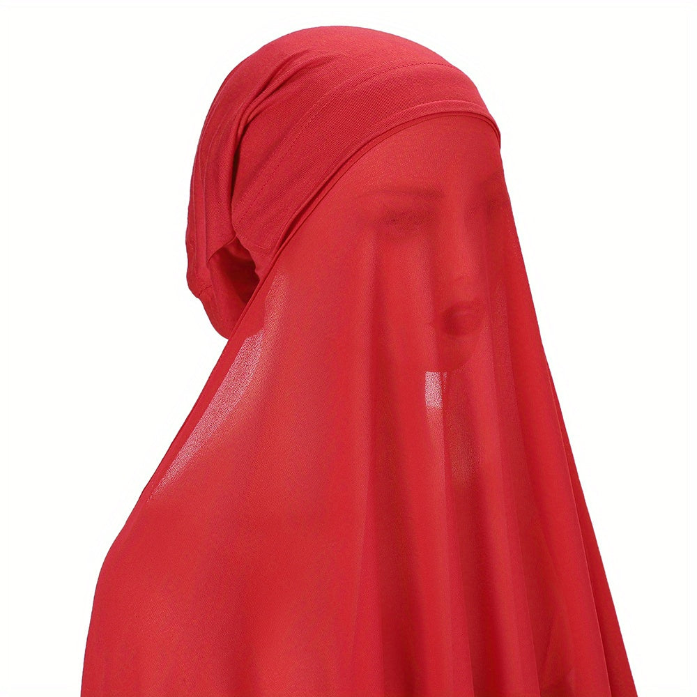 Women's Chiffon Instant Hijab Set with Tube Undercap Lightweight Head Cover